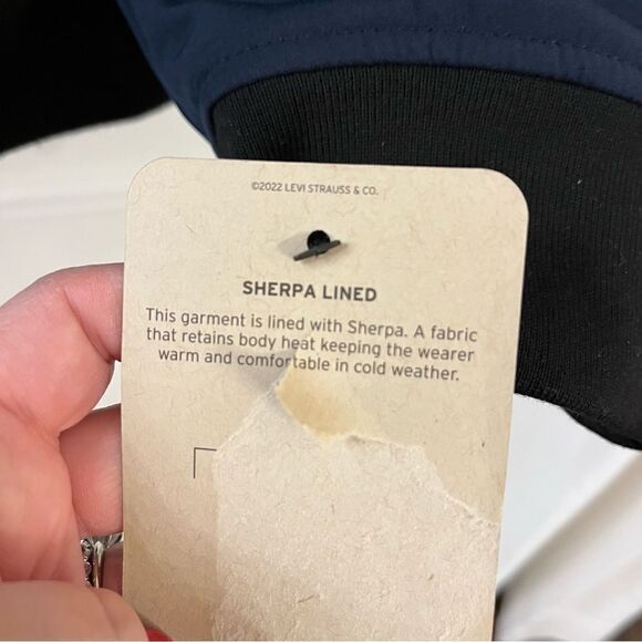 Men’s Levi Strauss Soft Shell Sherpa Lined Hooded Jacket, Navy, XXL, NWT - Picture 6 of 9